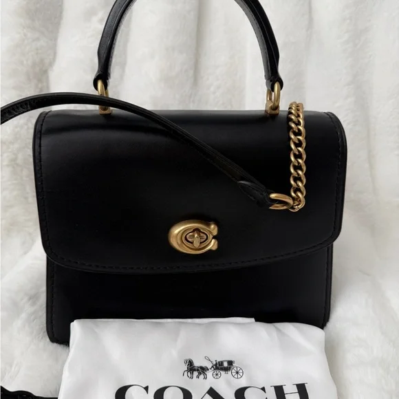 Coach Parker Top Handle Bag, Black Leather, Crossbody bag, Satchel - Picture 12 of 12